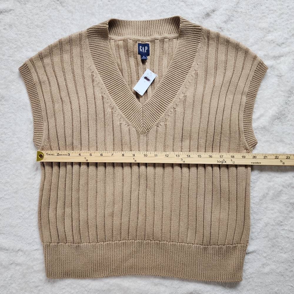 Gap Cotton Ribbed Dolman Oversized Sweater Vest - Picture 5 of 10